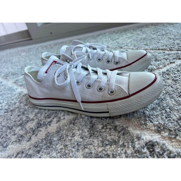 White Low Top Converse All Star - Women's 8, Men's 6 - Picture 4 of 7